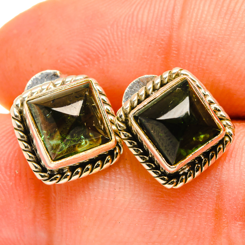 Green Tourmaline Earrings handcrafted by Ana Silver Co - EARR419897