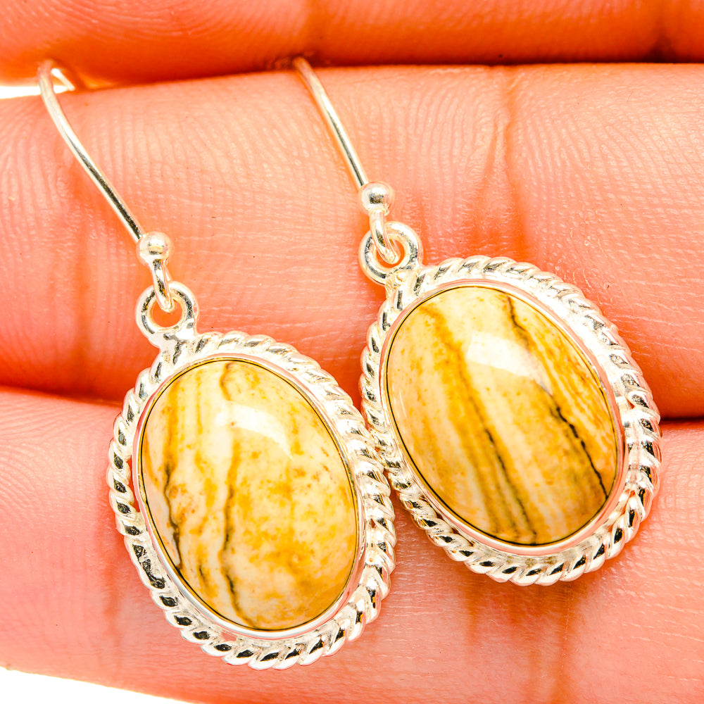 Picture Jasper Earrings handcrafted by Ana Silver Co - EARR419901