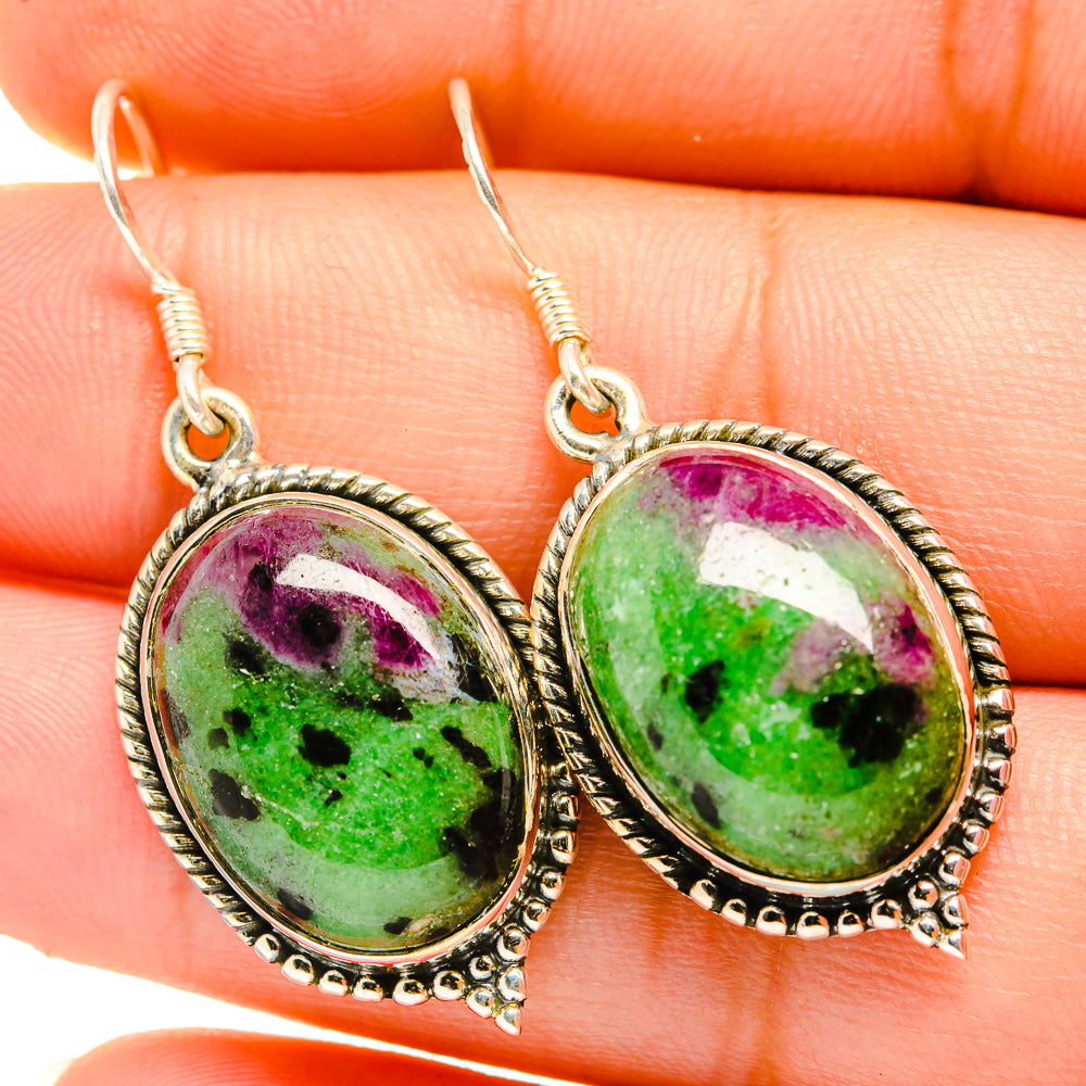 Ruby Zoisite Earrings handcrafted by Ana Silver Co - EARR419902