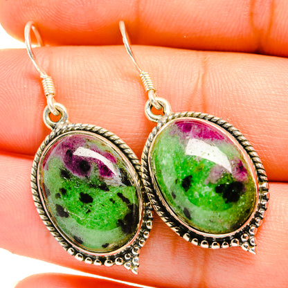 Ruby Zoisite Earrings handcrafted by Ana Silver Co - EARR419902