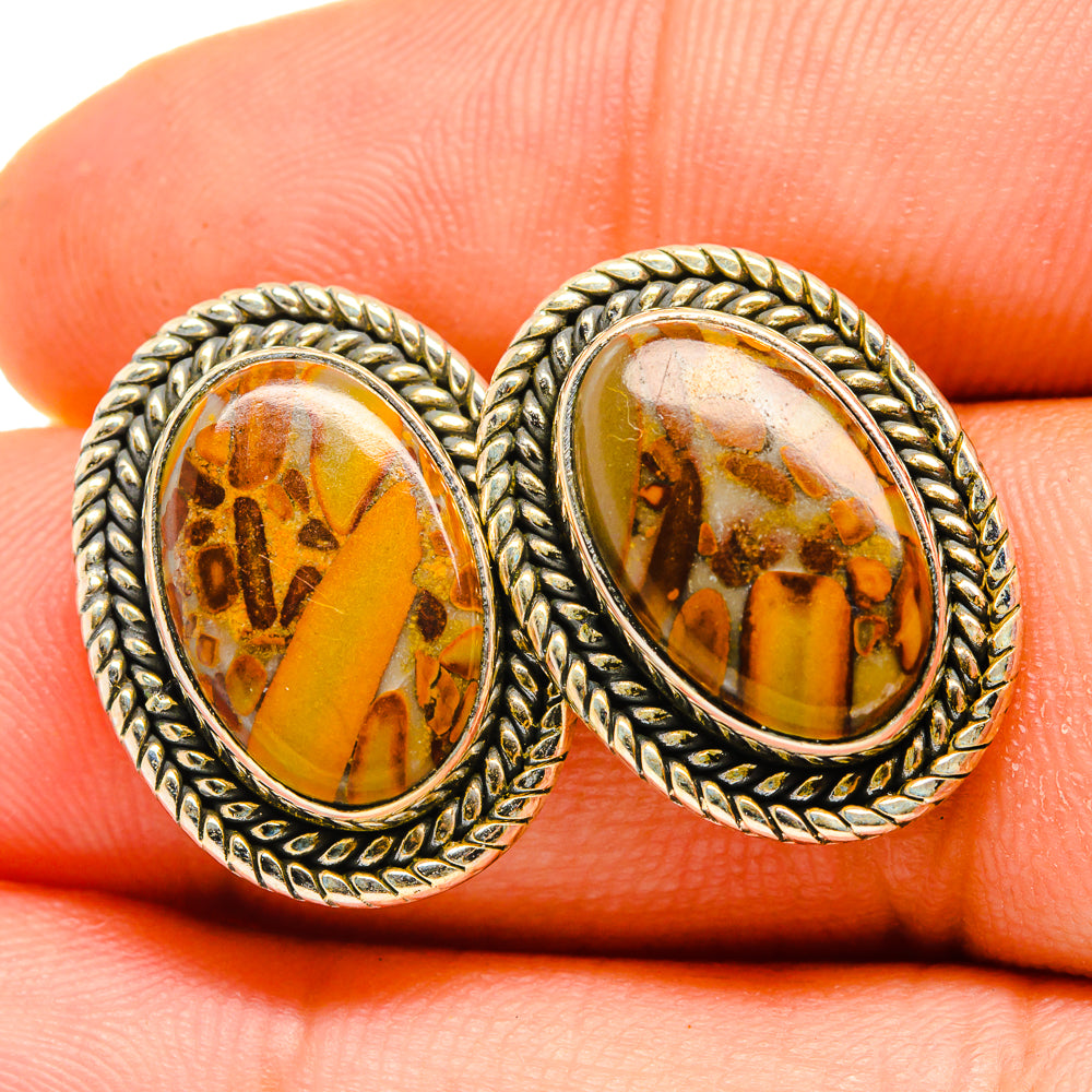 Bamboo Jasper Earrings handcrafted by Ana Silver Co - EARR419904
