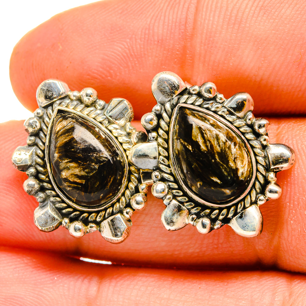 Golden Seraphinite Earrings handcrafted by Ana Silver Co - EARR419905