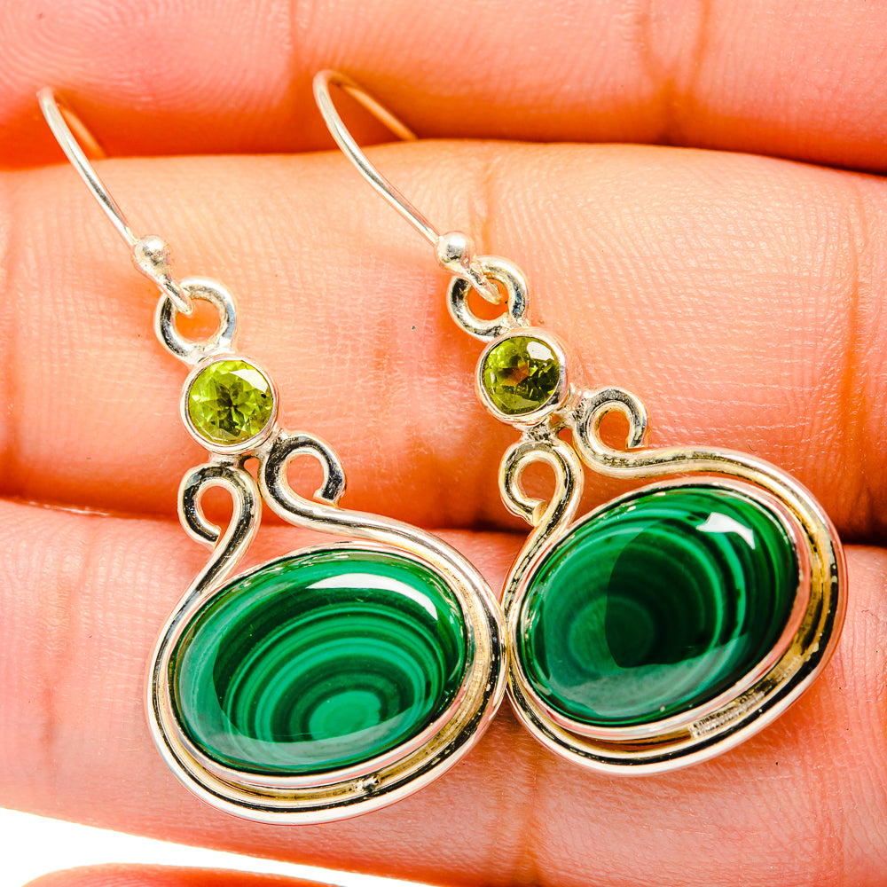 Malachite Earrings handcrafted by Ana Silver Co - EARR419926