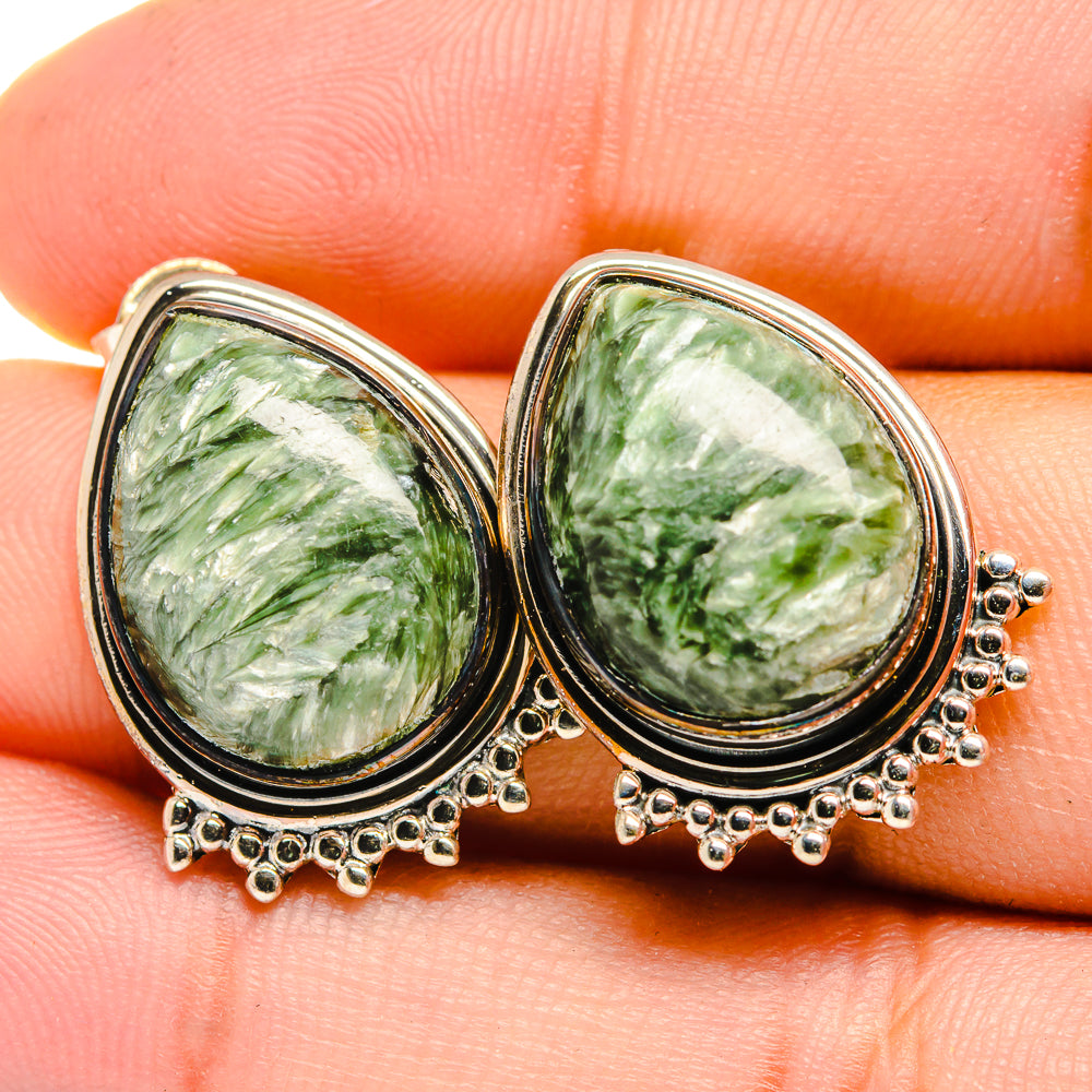 Seraphinite Earrings handcrafted by Ana Silver Co - EARR419927