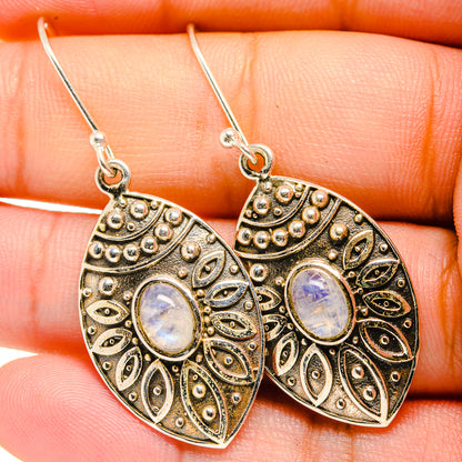 Rainbow Moonstone Earrings handcrafted by Ana Silver Co - EARR419931