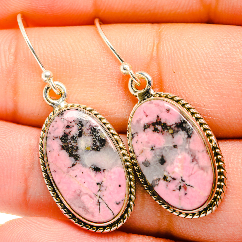 Rhodonite Earrings handcrafted by Ana Silver Co - EARR419934
