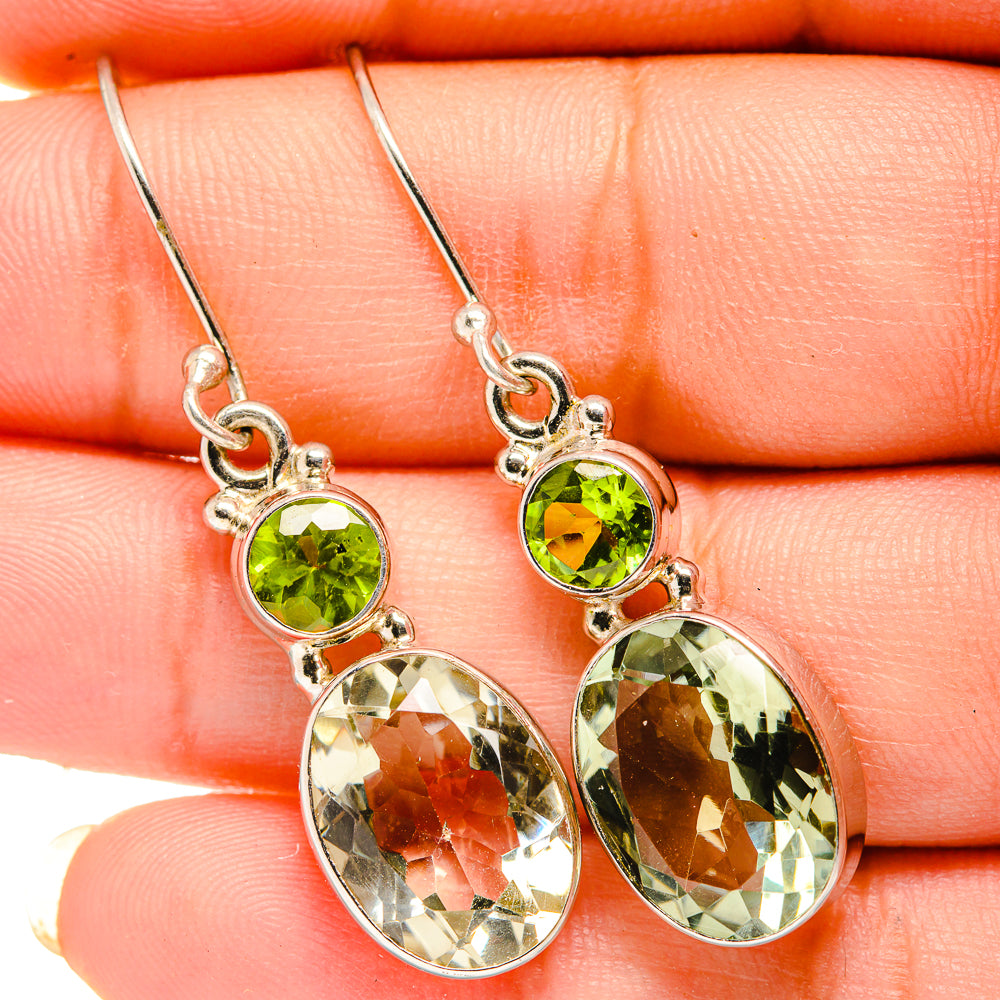 Green Amethyst Earrings handcrafted by Ana Silver Co - EARR419943
