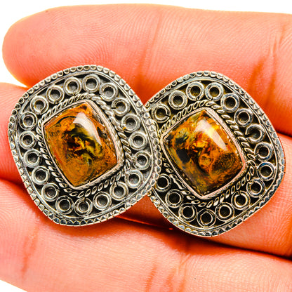 Golden Pietersite Earrings handcrafted by Ana Silver Co - EARR419945