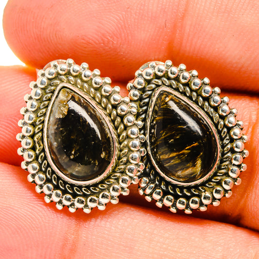 Golden Seraphinite Earrings handcrafted by Ana Silver Co - EARR419947