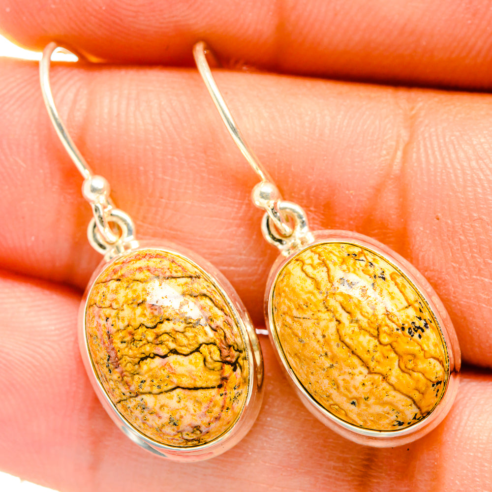 Picture Jasper Earrings handcrafted by Ana Silver Co - EARR419951