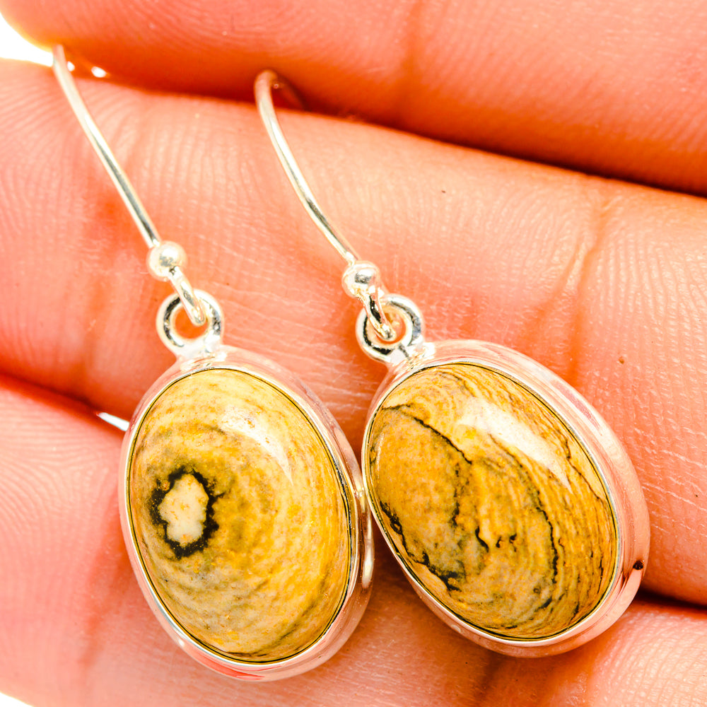 Picture Jasper Earrings handcrafted by Ana Silver Co - EARR419954