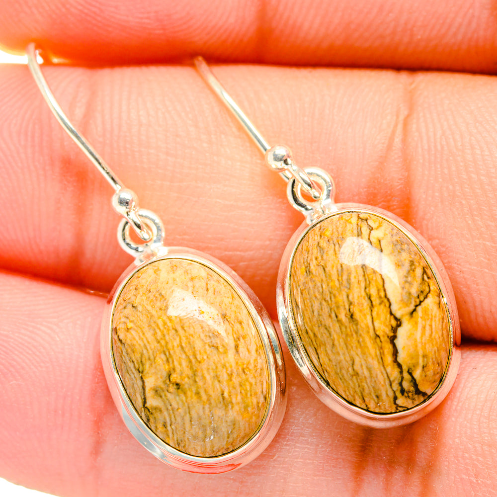 Picture Jasper Earrings handcrafted by Ana Silver Co - EARR419966