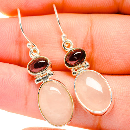 Rose Quartz Earrings handcrafted by Ana Silver Co - EARR419970