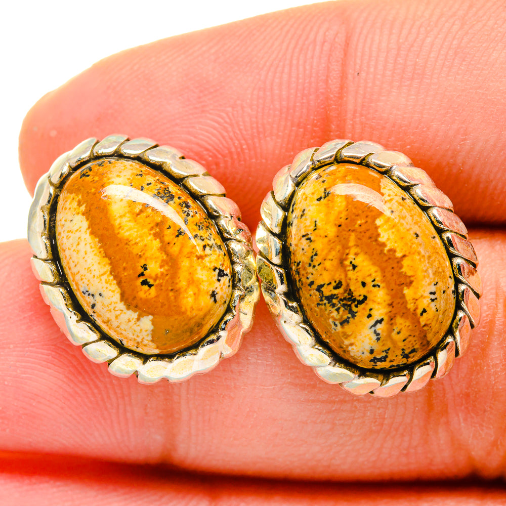 Picture Jasper Earrings handcrafted by Ana Silver Co - EARR419973