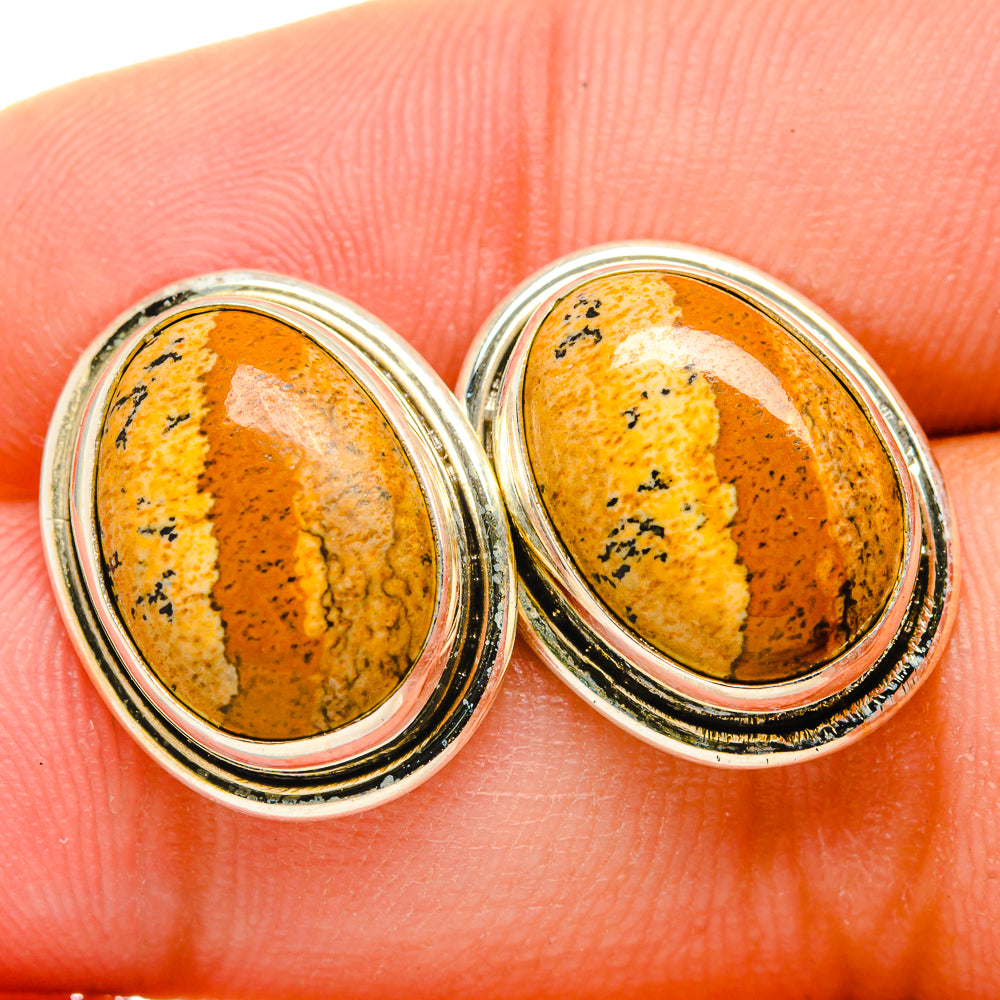 Picture Jasper Earrings handcrafted by Ana Silver Co - EARR419977