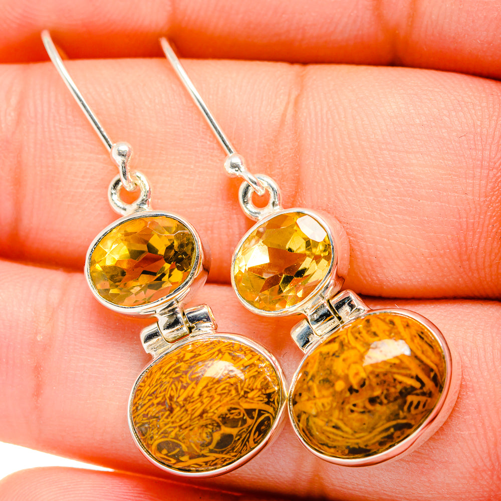 Palm Wood Jasper Earrings handcrafted by Ana Silver Co - EARR419979
