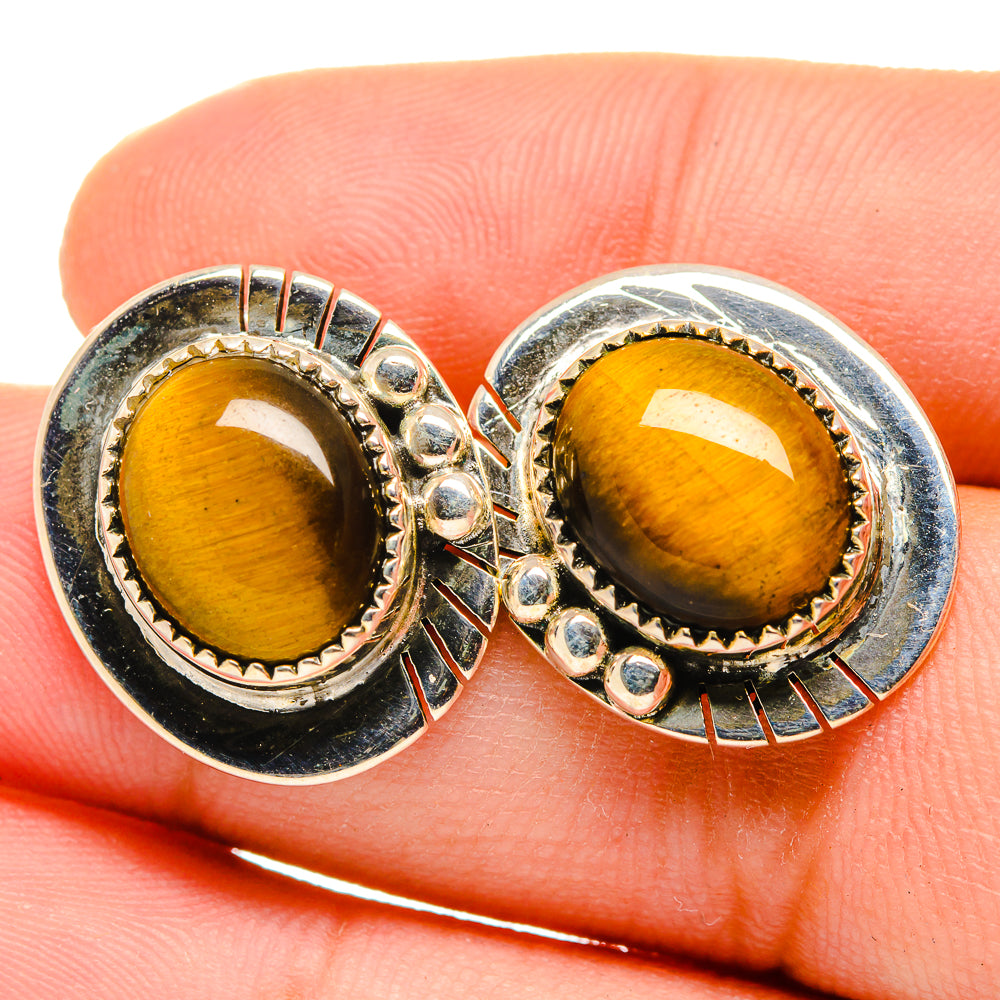 Tiger Eye Earrings handcrafted by Ana Silver Co - EARR419984