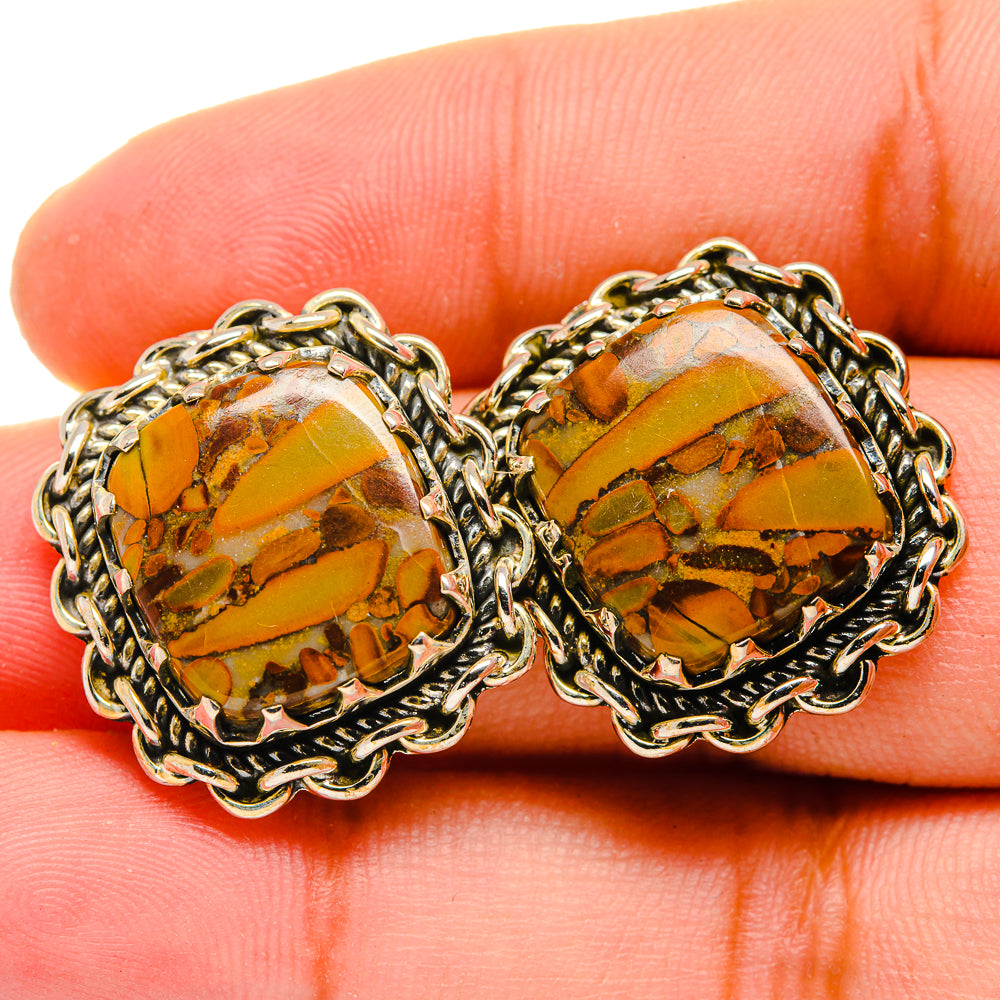 Bamboo Jasper Earrings handcrafted by Ana Silver Co - EARR419987