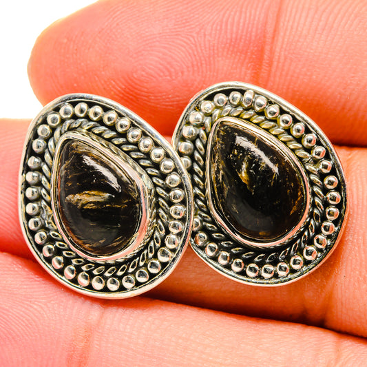 Golden Seraphinite Earrings handcrafted by Ana Silver Co - EARR419997