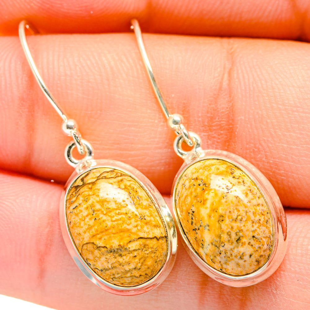 Picture Jasper Earrings handcrafted by Ana Silver Co - EARR420001