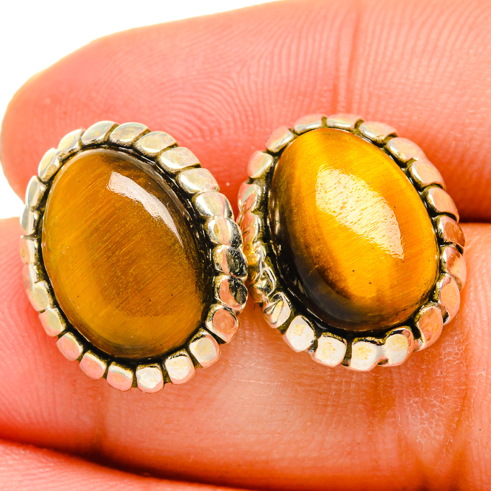 Tiger Eye Earrings handcrafted by Ana Silver Co - EARR420002