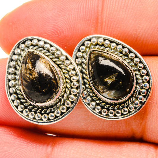 Golden Seraphinite Earrings handcrafted by Ana Silver Co - EARR420003