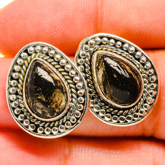Golden Seraphinite Earrings handcrafted by Ana Silver Co - EARR420022