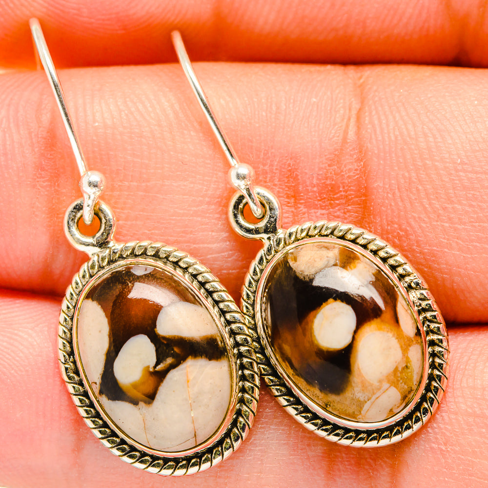 Peanut Wood Jasper Earrings handcrafted by Ana Silver Co - EARR420024