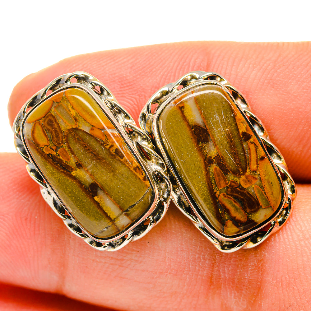Bamboo Jasper Earrings handcrafted by Ana Silver Co - EARR420028