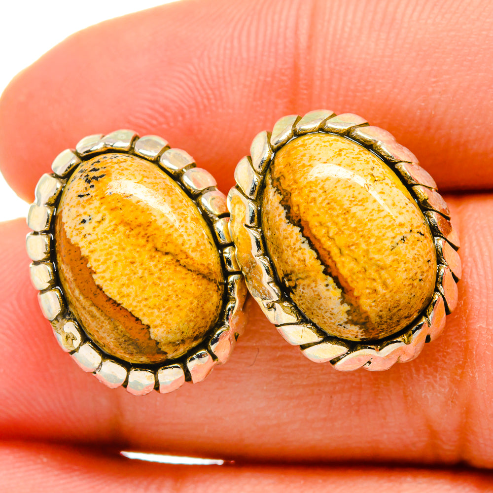 Picture Jasper Earrings handcrafted by Ana Silver Co - EARR420031