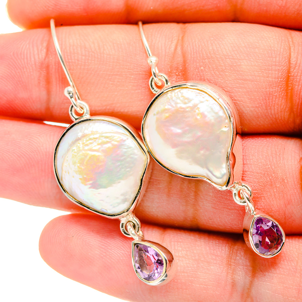 Mother Of Pearl Earrings handcrafted by Ana Silver Co - EARR420042