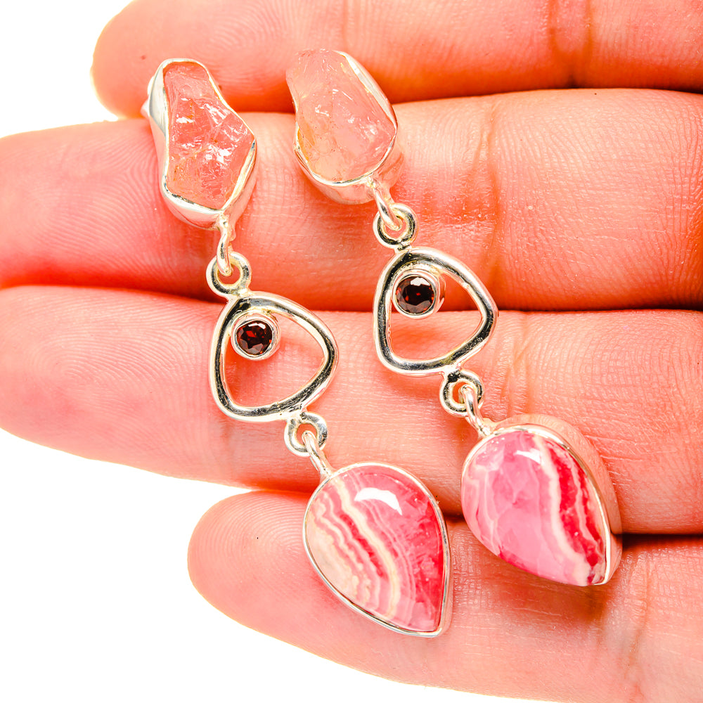Rhodochrosite Earrings handcrafted by Ana Silver Co - EARR420044