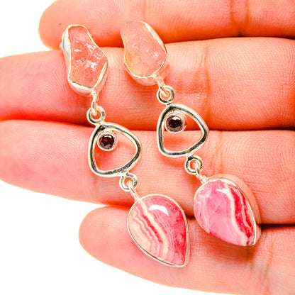 Rhodochrosite Earrings handcrafted by Ana Silver Co - EARR420044