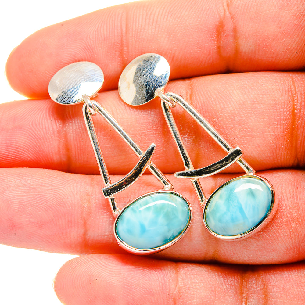 Larimar Earrings handcrafted by Ana Silver Co - EARR420047