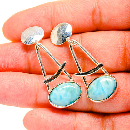 Larimar Earrings handcrafted by Ana Silver Co - EARR420047
