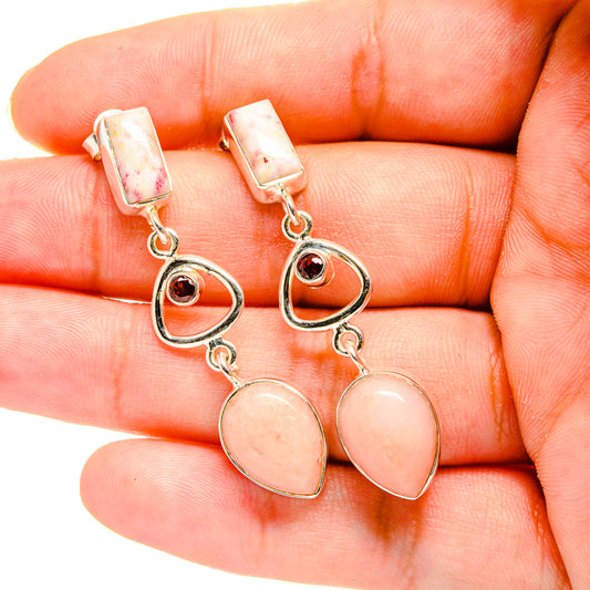 Pink Opal Earrings handcrafted by Ana Silver Co - EARR420061