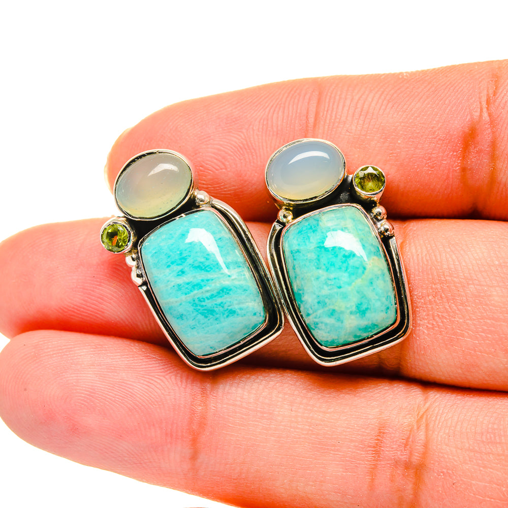 Amazonite Earrings handcrafted by Ana Silver Co - EARR420062