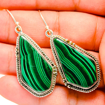 Malachite Earrings handcrafted by Ana Silver Co - EARR420068