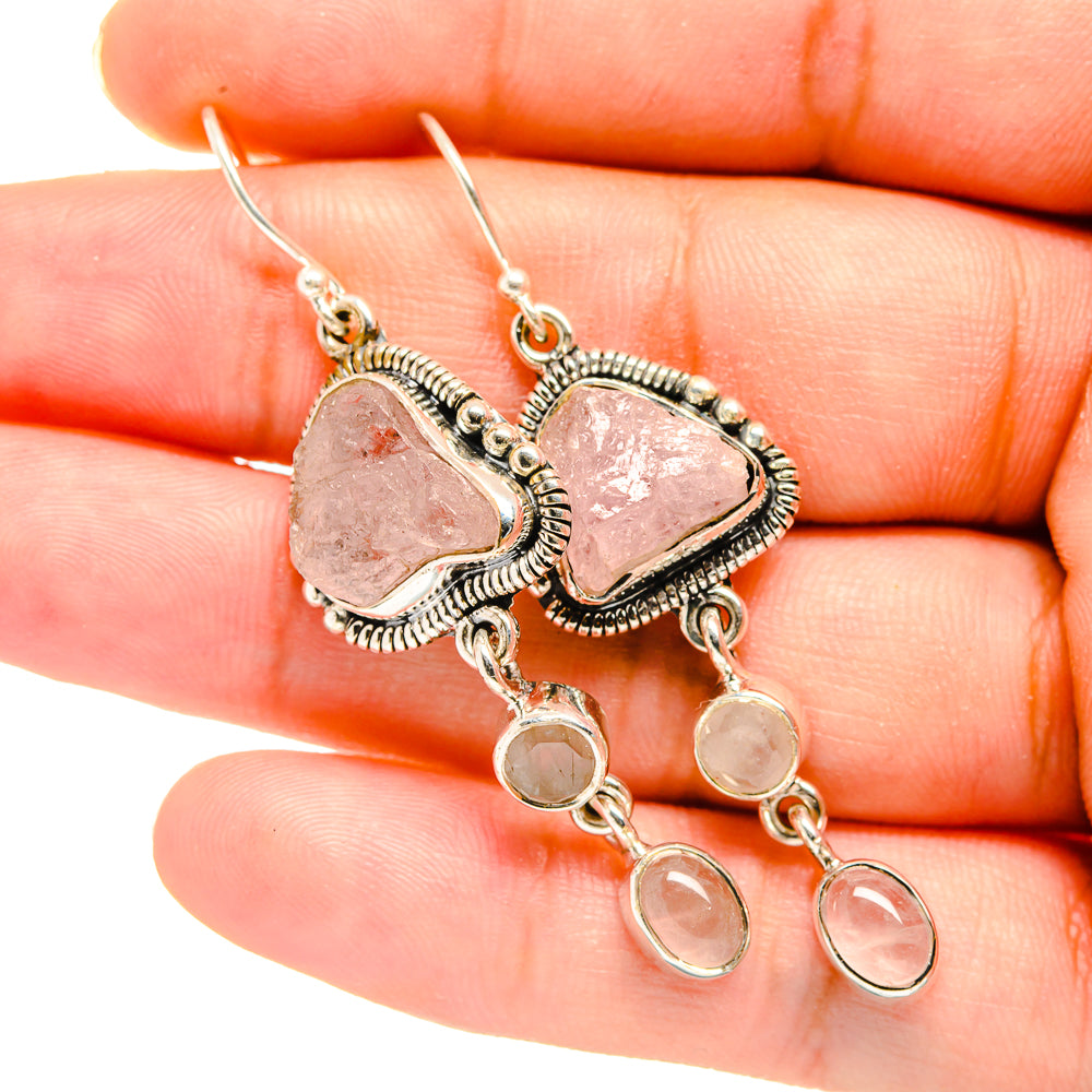 Rose Quartz Earrings handcrafted by Ana Silver Co - EARR420078