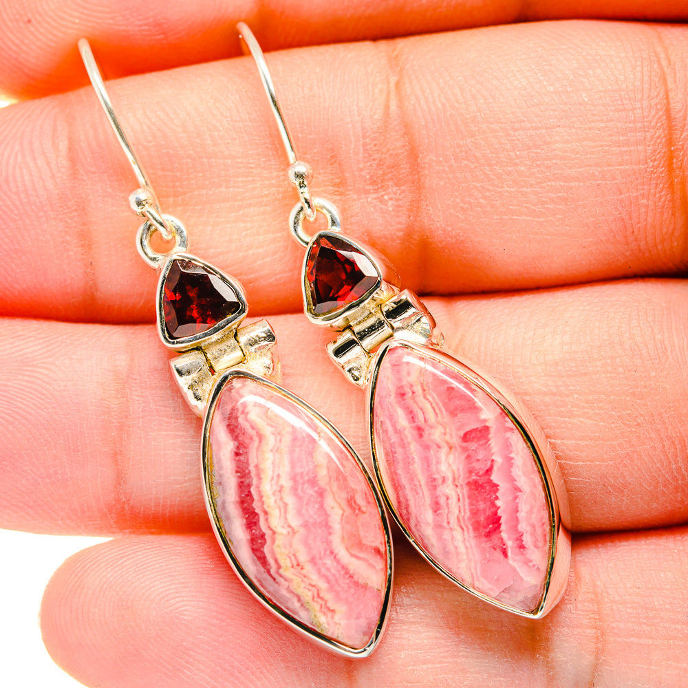 Rhodochrosite Earrings handcrafted by Ana Silver Co - EARR420082