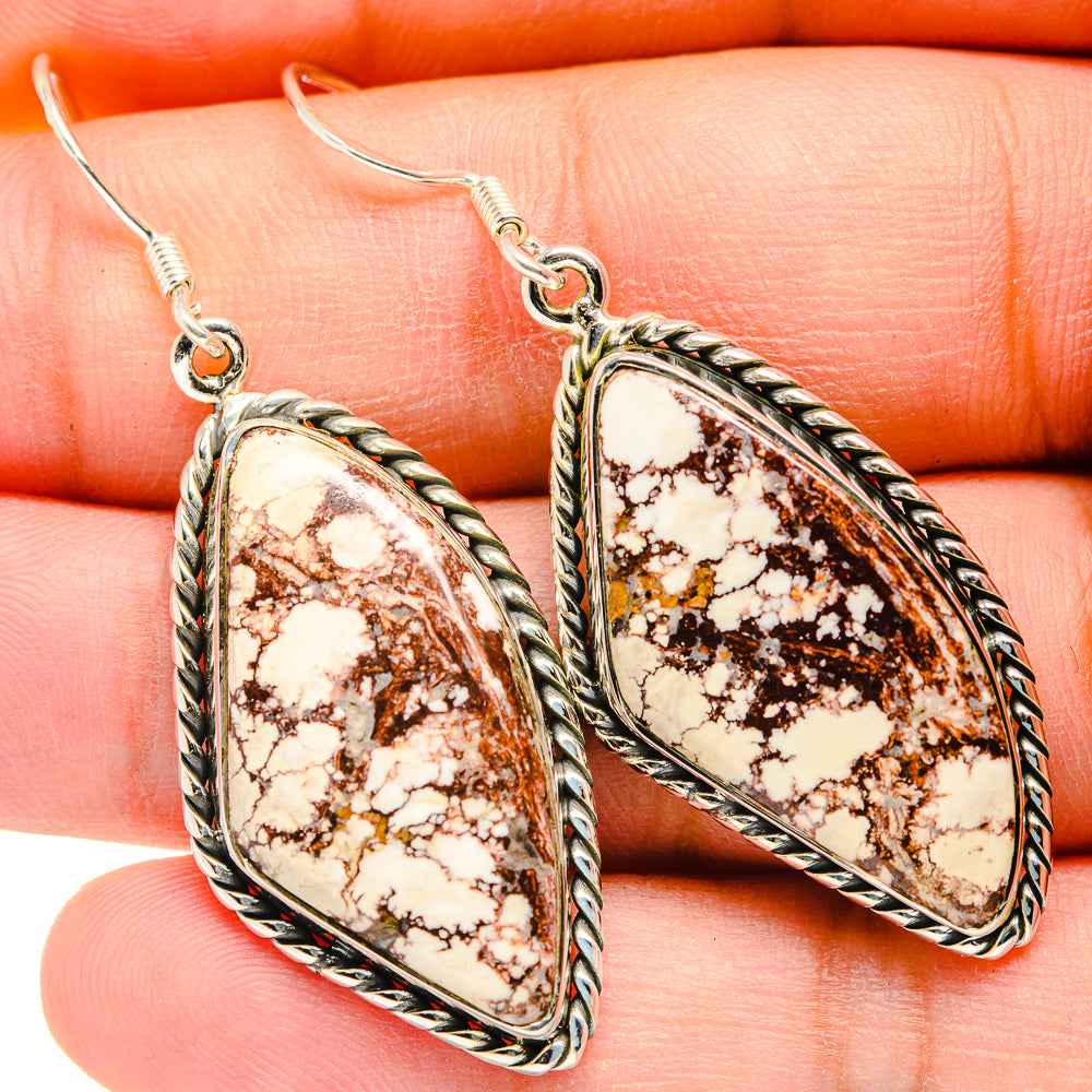 Peanut Wood Jasper Earrings handcrafted by Ana Silver Co - EARR420084