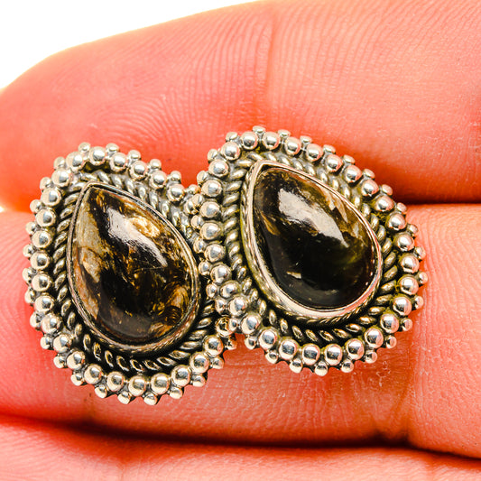 Golden Seraphinite Earrings handcrafted by Ana Silver Co - EARR420086