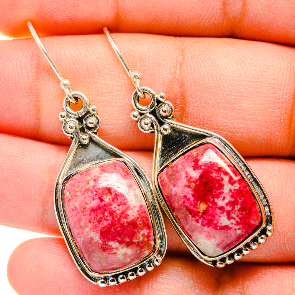 Thulite Earrings handcrafted by Ana Silver Co - EARR420087