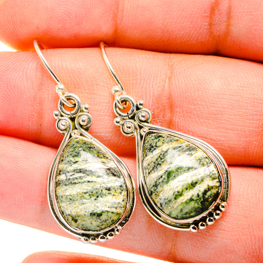 Lizard Jasper Earrings handcrafted by Ana Silver Co - EARR420093