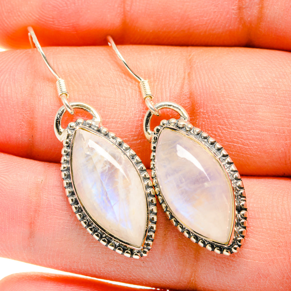 Rainbow Moonstone Earrings handcrafted by Ana Silver Co - EARR420095