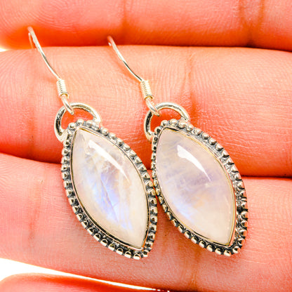 Rainbow Moonstone Earrings handcrafted by Ana Silver Co - EARR420095
