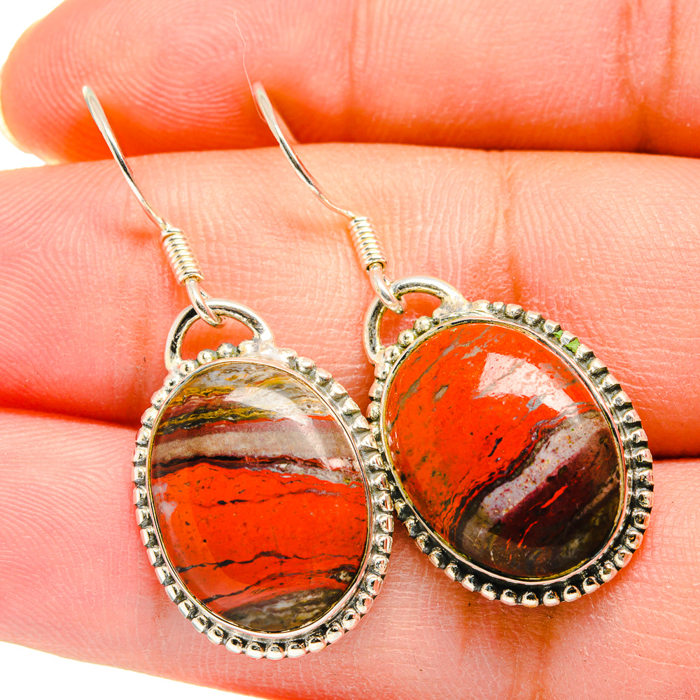 Red Jasper Earrings handcrafted by Ana Silver Co - EARR420099