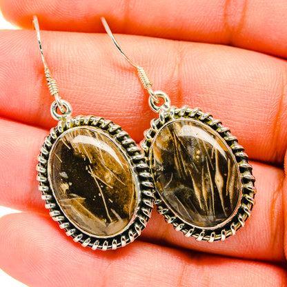 Peanut Wood Jasper Earrings handcrafted by Ana Silver Co - EARR420102