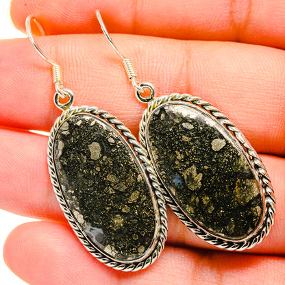 Pyrite Agate Earrings handcrafted by Ana Silver Co - EARR420105