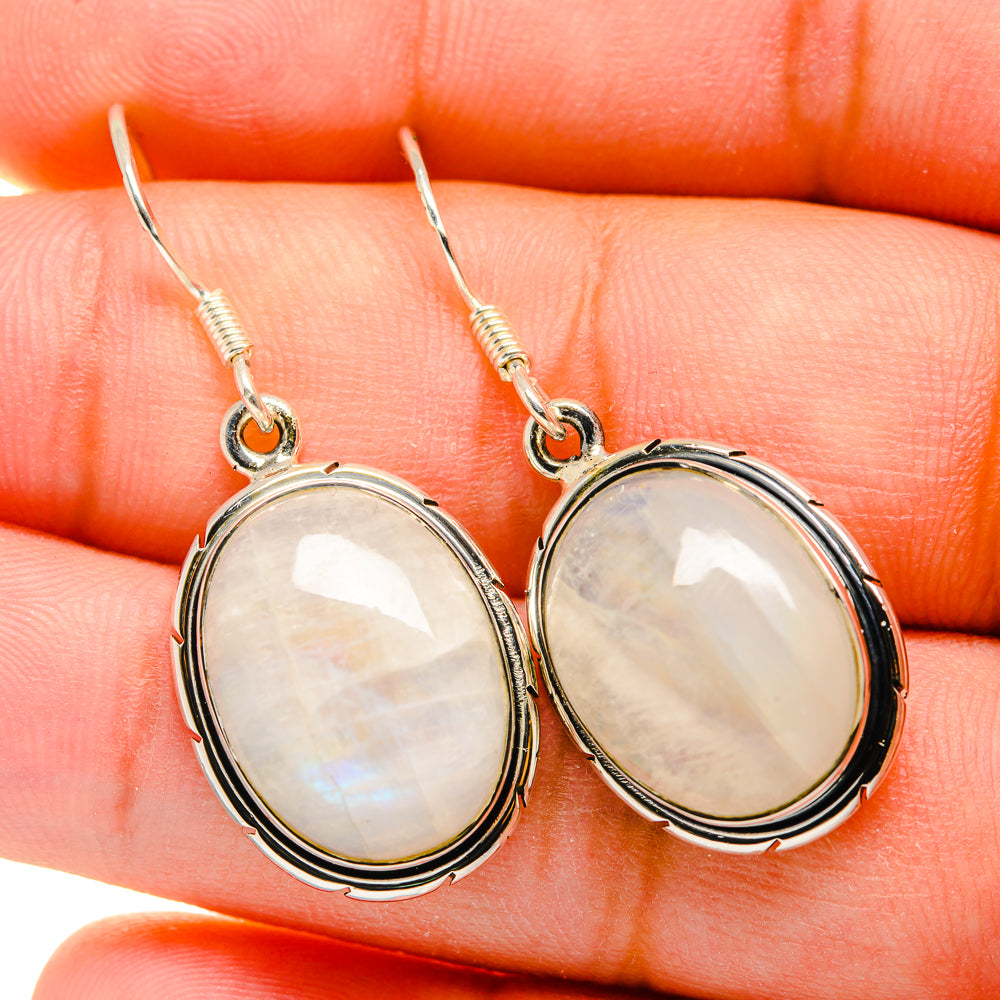 Rainbow Moonstone Earrings handcrafted by Ana Silver Co - EARR420121